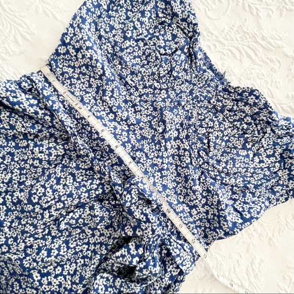 NWOT Lulus Sweet Sensation Blue Floral Print Short Sleeve Romper Small - Picture 10 of 11